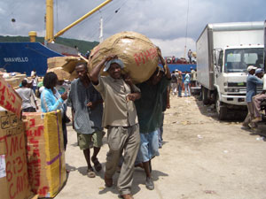 ...and shipped in freighters to Haiti...